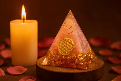 Оргонитна пирамида с розов кварц