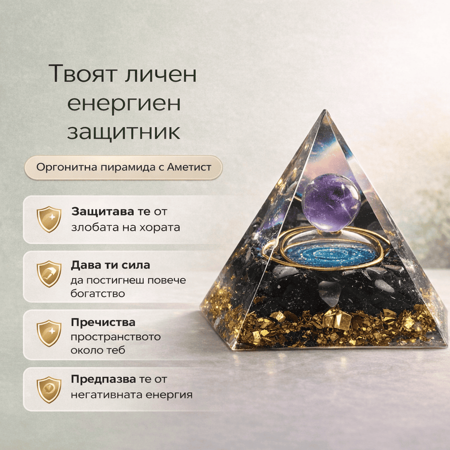 Оргонитна пирамида с Аметист