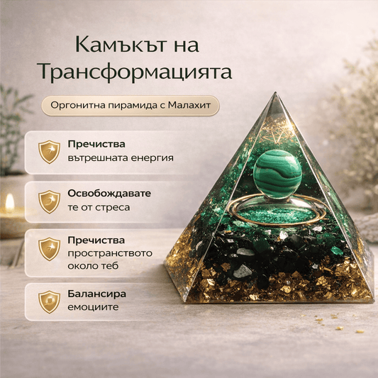 Оргонитна пирамида с Малахит